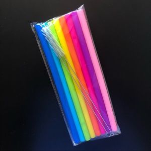Colorful Silicone Straws - Set of 8 (NEW)